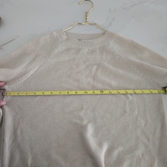 Max Mara Weekend Cotton Knit Ecru Ivory Cream Beige Crewneck Sweater Small - Picture 7 of 7